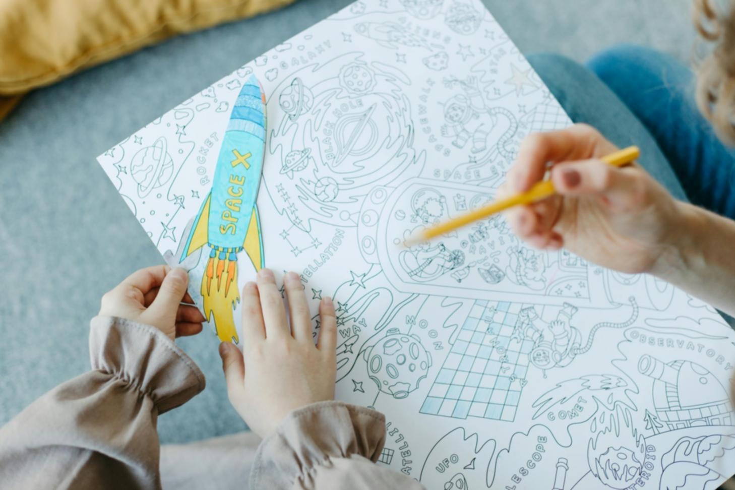 Perspective drawing workspace showing tools and creative process